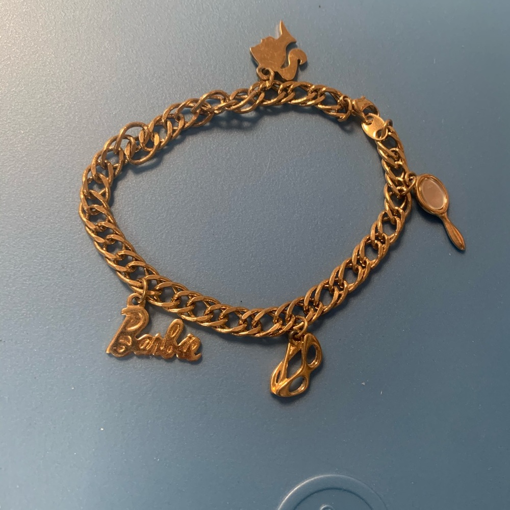 Barbie charm bracelet gold